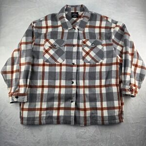 HFX‎ Ladies Shirt Jacket Size XL Relaxed Fit Snap Closure Plaid Flannel Shacket